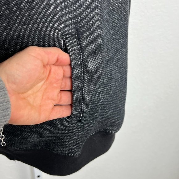 Roxy Marsupial Cowl-neck Heathered Black Pullover Terry like lining, Large - Picture 12 of 16